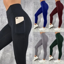 Load image into Gallery viewer, Yoga Fitness Women Leggings High Waist Tights with Pocket Gym Workout Running Stretchy Sexy Butt Liftting Casual Skinny Pants
