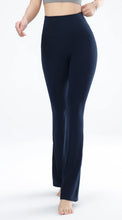 Load image into Gallery viewer, Women's leggings slim yoga pants women's high waisted wide leg pants sports bell bottoms breathable quick dry bottom
