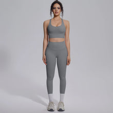 Load image into Gallery viewer, New Yoga Set for Woman Summer Gym Sports Running Bra Top Breathable Peach Buttocks Women Leggings Solid Color Yoga Set
