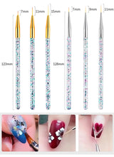 Load image into Gallery viewer, Nail Art Brushes Nail Art Tool Set Nail Dotting Tools Nail Dust Brush Striping Long Lines Nail Drawing Pen Nail Design
