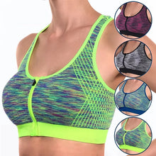 Load image into Gallery viewer, Breathable Sports Bra Top Fitness Women Brassiere Shockproof Padded Sport Bra Top Running Athletic Gym Push Up Bras Anti-sweat
