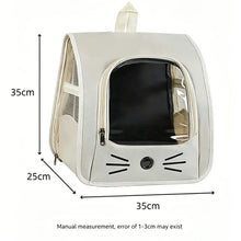 Load image into Gallery viewer, Breathable Oxford Pet Cat Carrier Backpack for Small Dogs, Portable Transparent Travel Outdoor Bag with Side Mesh Pockets, Airy
