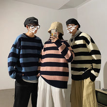 Load image into Gallery viewer, Striped Knitted Sweater Men Women Vintage Tate Langdon Loose Sweaters Harajuku Green Warm Autumn Jumper Pullover Unisex Casual
