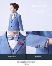Load image into Gallery viewer, Formal Kids Plaid Tuxedo Suit
