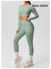 Load image into Gallery viewer, Yoga Gym Set Women Sports Impact Longline Strappy Top Fitness Overalls Sets Womens 2 Piece Sportswear Woman Gym Leggings Solid
