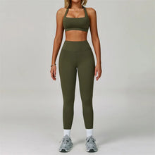 Load image into Gallery viewer, TRY TO BN Gym Sets Woman 2 Piece Yoga Backless Top Women's Tracksuit High Waisted Leggings Butt Lifting Fitness Workout Clothes
