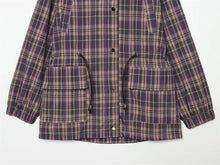 Load image into Gallery viewer, Women's Coat 2026 New Autumn Gray Plaid Long Sleeve Loose Drawstring Decorative Coat Casual Fashion Personal Ladies Outerwear

