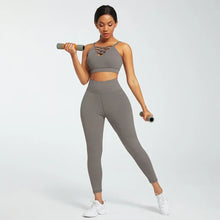 Load image into Gallery viewer, Ensemble Female 3 Pieces Yoga Set Gym Workout Clothes for Women Sport Long Sleeve Hoodie Sweater Active Wear Sport Set Tracksuit

