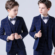 Load image into Gallery viewer, Formal Kids Plaid Tuxedo Suit
