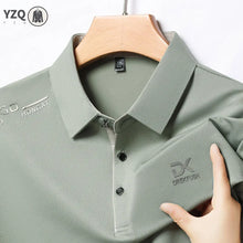 Load image into Gallery viewer, Men's Business Casual Short Sleeve Polo Shirt Solid Color with Badge Fashionable Breathable Comfortable Versatile Business Top
