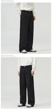 Load image into Gallery viewer, 100％ Cotton Men's Baggy Straight Jeans Comfortable Soft Casual Pants Fashion Korean White Brown Denim Trousers Male Clothing
