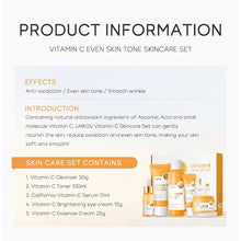 Load image into Gallery viewer, Vitamin C Skincare Set 5pcs(Cleanser-Toner-Serum-Eye Serum-Face Cream) + Natural Antioxidant Ingredients, Nourish Even Skin Tone
