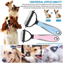 Load image into Gallery viewer, Cat Hair Removal Comb Dog Hair Removal Brush Stainless Steel Double Sided Pet Grooming Brush Removing Tangles Cat Accessories
