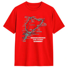 Load image into Gallery viewer, Men T-Shirt Nürburgring Nordschleife Germany Track Map Photographic Blue Print T Shirts Trending Beach Tees  Casual 1Cotton Tops
