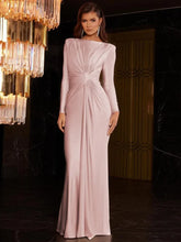 Load image into Gallery viewer, Women's Elegant Wedding Party Dress Female Clothing O-neck Long Sleeve Ruched High Waist Bodycon Long Maxi Evening Prom Dresses
