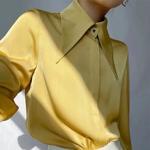 Load image into Gallery viewer, Elegant Satin Office Casual Shirt

