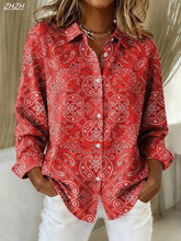 Load image into Gallery viewer, Women's Shirt Blouse Paisley Elegant Stylish Modern Long Sleeve Shirt Collar Regular Tops Work Print Summer Spring Fall Winter
