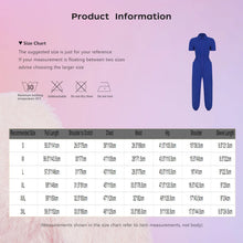 Load image into Gallery viewer, Womens Short Sleeve Scrubs Jumpsuit Front Zipper Elastic Waist Jogger Pants Rompers Nurse Doctor Workwear for Caring Nursing
