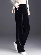 Load image into Gallery viewer, Women's pants with many reviews flared pants ice silk pants wide leg pants, high waisted blue loose straight leg pants 6XL
