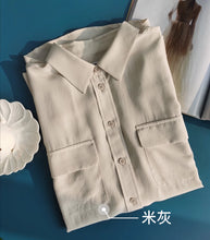 Load image into Gallery viewer, Women Real Silk Shirts Classic Double Pockets Solid Color Casual Fashion Long Sleeve Thin Shirt Blouses Tees

