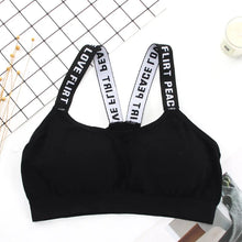 Load image into Gallery viewer, 40-65Kg Sexy Bra Top Women Sports Bras Letters Straps Gym Yoga Female Pad Sportswear Tank Top Sport Push Up Bralette
