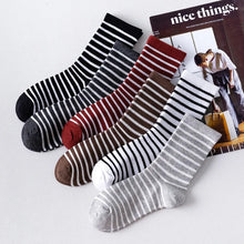 Load image into Gallery viewer, Colorful Striped Cotton Crew Socks
