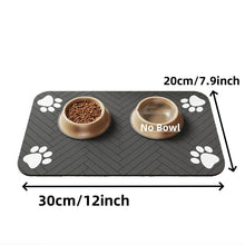 Load image into Gallery viewer, Pet Feeding Mat-Absorbent Pet Placemat Rubber Backing Quick Dry Water Mat for Dog Cat for Food and Water Bowl with Waterproof
