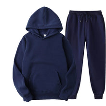 Load image into Gallery viewer, Men Tracksuit 2 Pieces Sets Hooded Sweatshirt +Drawstring Pants Male Hoodies Running Sportswear Men Women Autumn Sportwear
