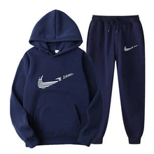 Load image into Gallery viewer, Men Tracksuit 2 Pieces Sets Hooded Sweatshirt +Drawstring Pants Male Hoodies Running Sportswear Men Women Autumn Sportwear
