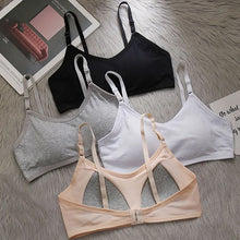 Load image into Gallery viewer, Cotton Sports Training Bras Casual Back Buckle Teenage Lingerie No Steel Rings Sports Bra Elastic Breathable Student Underwear
