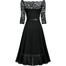 Load image into Gallery viewer, Dark Blue Elegant Midi Evening Dress
