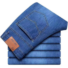 Load image into Gallery viewer, Men’s Jeans Blue Comfortable Business Straight Casual Pants Brand Male Clothes Trousers FASHION
