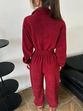 Load image into Gallery viewer, Jumpsuit Women 2026 New Fashionable Long Sleeved Jumpsuit for Women's Casual Half Open Collar Elastic Waist Jumpsuit
