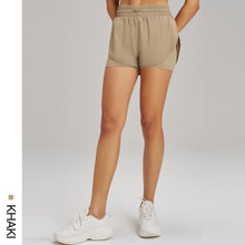 Load image into Gallery viewer, Yoga Shorts Sports Fitness Shorts High Waist Running Fake Two Pieces Anti-Shine Shorts Women's Double Layer Training Leggings
