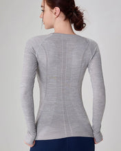 Load image into Gallery viewer, Yoga Clothes for Women, Sports Tops, Round Neck, Seamless, Slim, Running Shirt Fitness Workout Long Sleeves Gym T Shirt, Winter
