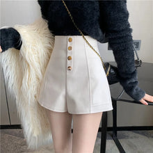 Load image into Gallery viewer, Black Shorts Women Spring Summer New Wide Leg Pants High Waist Single BreastedAApricot casual hot pants
