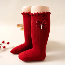 Load image into Gallery viewer, Sparkly Bow Baby Knee Socks
