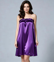 Load image into Gallery viewer, Female Nighty Dress Hot Nightdress Satin Elegant Sleep Dress 2026 Women's Sleepwear Sexy Dresses Sleeveless Strapless Nightgown

