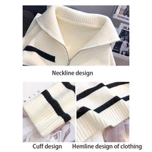 Load image into Gallery viewer, Sweater Pullover Women Spring and Autumn Underwear 2026 New Zipper Stripe Underlay Short Style Popular Premium Sweater Female
