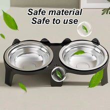 Load image into Gallery viewer, 1PC Stainless Steel Cat Food &amp; Water Bowl with Anti-Tip Design Large Capacity Easy-Eat Design for Pet Dog Cat  Feeding Food Bowl
