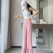 Load image into Gallery viewer, Women's Wide-Leg Pants High-Waisted with Bow Tie Detail Side Slits
