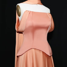 Load image into Gallery viewer, Brown Off Shoulder Chiffon Evening Gown
