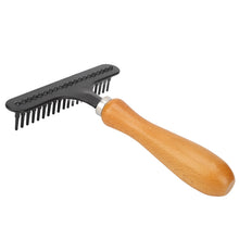 Load image into Gallery viewer, Pet Grooming Brush Pet Brush Handheld Cat Grooming Rake Wooden Handle Pet Hair Deshedding Detangling Brush for Cats Dogs
