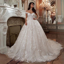 Load image into Gallery viewer, Elegant Ball Gown Off Shoulder Wedding Dress For Women 2026 Princess Bride Sexy Sweetheart Beaded Appliques Lace Up Bridal Gowns
