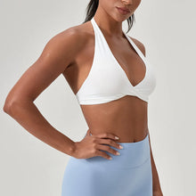 Load image into Gallery viewer, Strappy Bra for Women Open Back Halter Sports Bra Light Support Gym Crop Top Seamless Workout Yoga Top Bra Padded Bras
