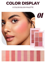 Load image into Gallery viewer, Matte Blush Palette Highly Pigmented Long Lasting Face Makeup Natural Finish Brighten Skin Contour Highlight Powder
