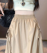 Load image into Gallery viewer, Drawstring Cargo A-Line Midi Skirt
