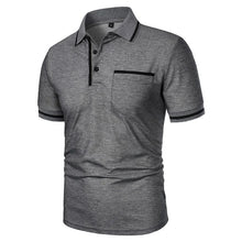 Load image into Gallery viewer, New Men's Short Sleeve Polo Shirts Solid Color Casual T-shirt Summer Trendy Breathable Loose Basic Splice Top Pockets Men Shirts

