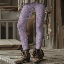 Load image into Gallery viewer, Fashion Women's Slim-Fit Leggings Wine Red Floral Pants Autumn Winter Stylish Thick Warm Pants Sexy Tights for Outdoor Wear
