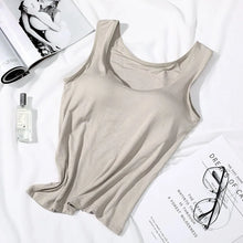 Load image into Gallery viewer, Women's Vest Tops With Built In Padded Bra Vest Slim Fit Tank Tops Sexy Shirts Feminino Casual Underlay Slimming Lingerie Top
